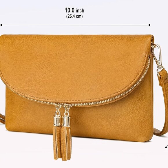 Womens Envelop Clutch Purse Multi Compartments, 6 Card Slot Inside, Crossbody Ba - Picture 2 of 7